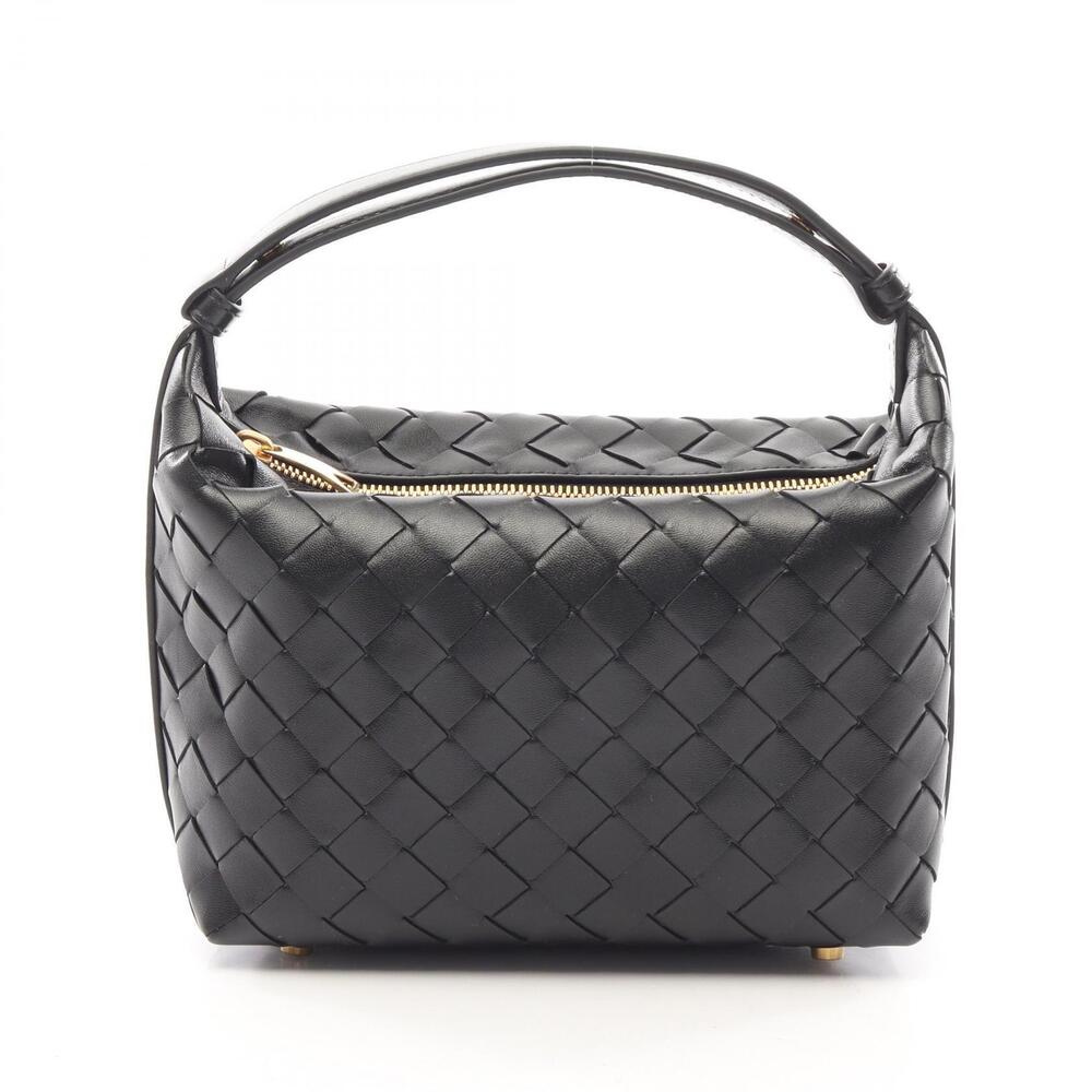 Bottega Veneta Wallace Intrecciato Handbag Leather Black